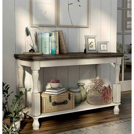 Calandra : Bàn Trang Trí, Bàn Console - Trắng + Xám 
